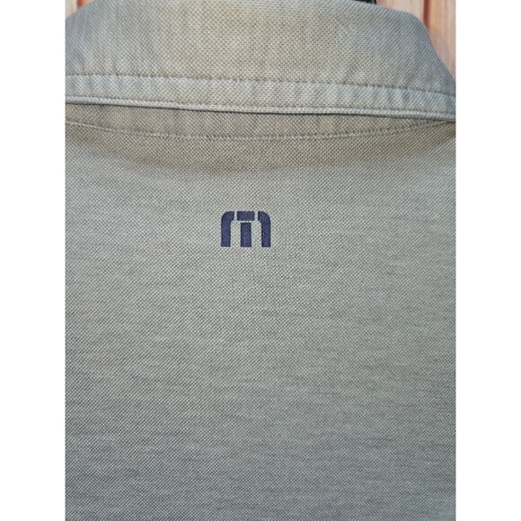 Travis Mathew Mens Polo XL Gray & Blue Pima Cotton Blend - Picture 8 of 9